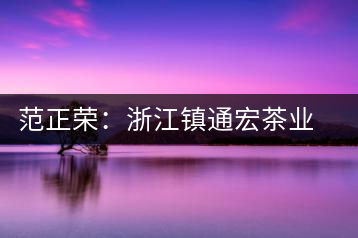 范正榮：浙江鎮(zhèn)通宏茶業(yè)有限公司董事長(zhǎng)