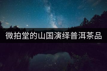 微拍堂的山國演繹普洱茶品質(zhì)如何？