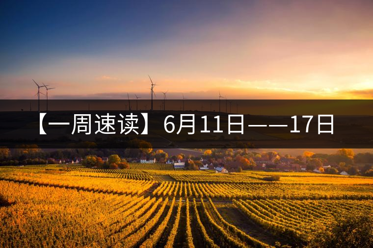 【一周速讀】6月11日——17日