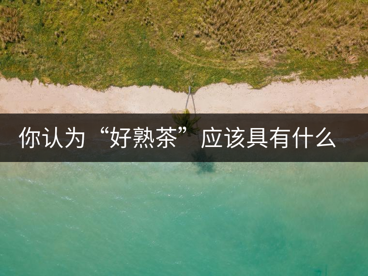 你認(rèn)為“好熟茶”應(yīng)該具有什么樣的標(biāo)準(zhǔn)？