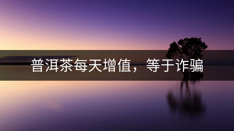 普洱茶每天增值，等于詐騙