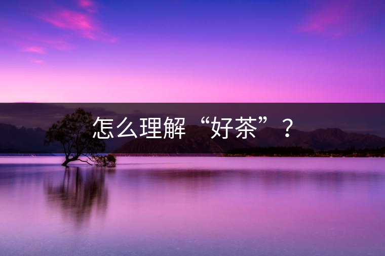 怎么理解“好茶”？