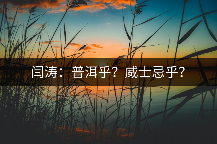 閆濤：普洱乎？威士忌乎？