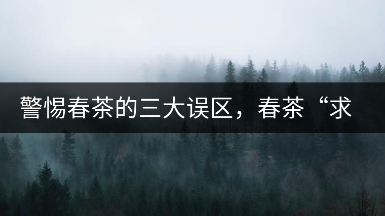 警惕春茶的三大誤區(qū)，春茶“求早”不如“求好”！