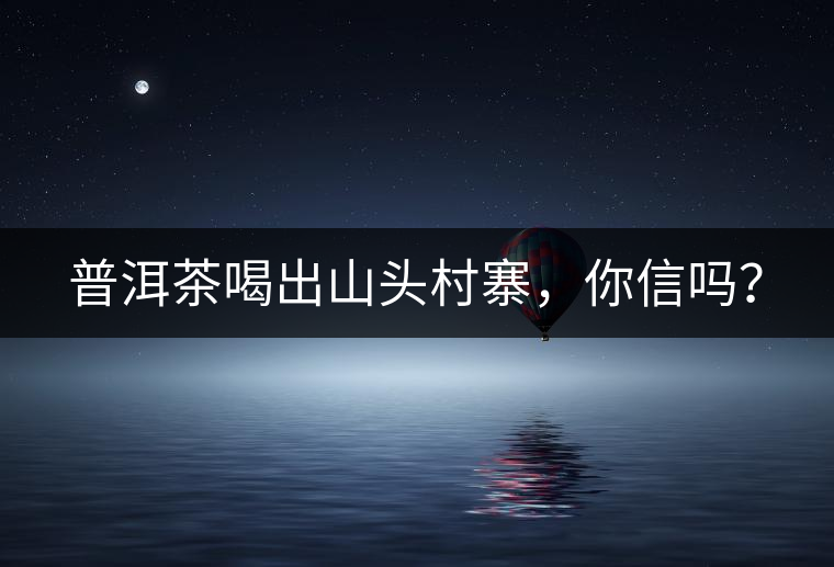 普洱茶喝出山頭村寨，你信嗎？