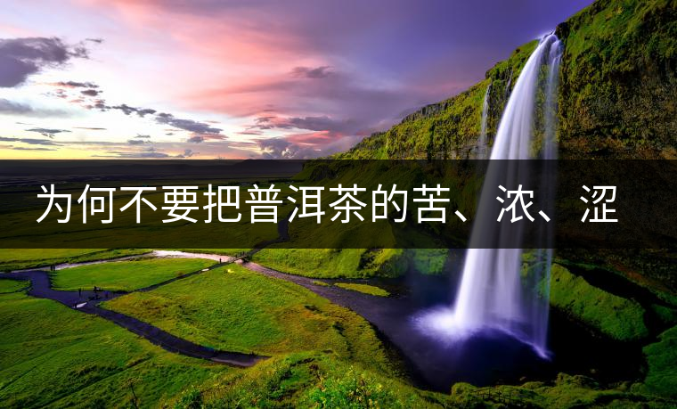 為何不要把普洱茶的苦、濃、澀味混為一談？