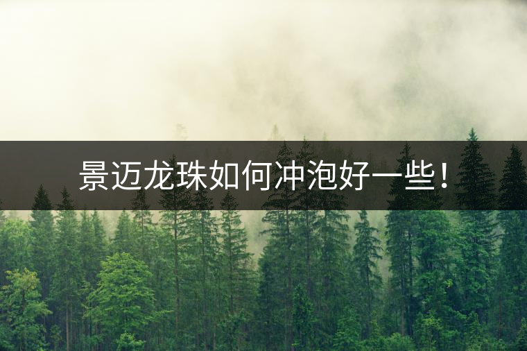 景邁龍珠如何沖泡好一些！