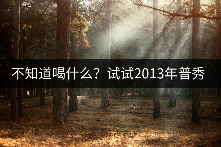 不知道喝什么？試試2013年普秀品味板山吧！