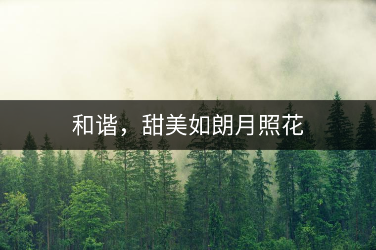 和諧，甜美如朗月照花