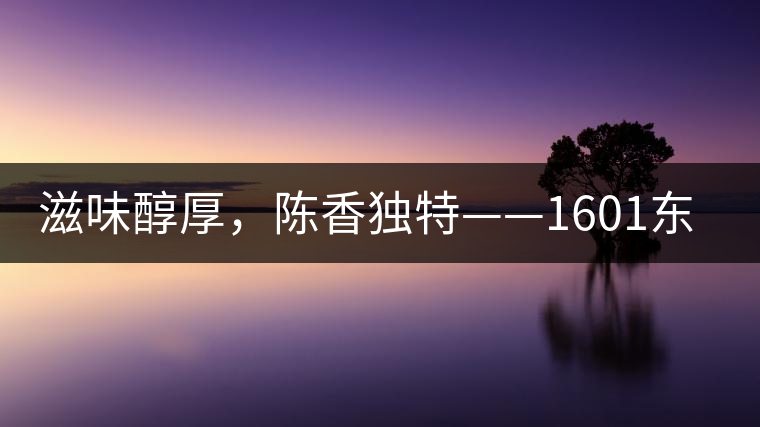 滋味醇厚，陳香獨(dú)特——1601東方美韻品鑒