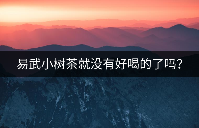 易武小樹茶就沒有好喝的了嗎？