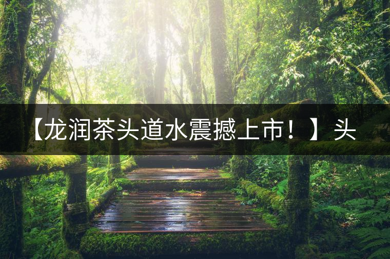 【龍潤茶頭道水震撼上市！】頭道水，二道茶，三道四道是精華！