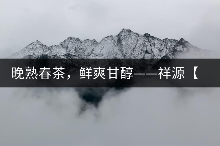 晚熟春茶，鮮爽甘醇——祥源【政和大白】清鮮上市