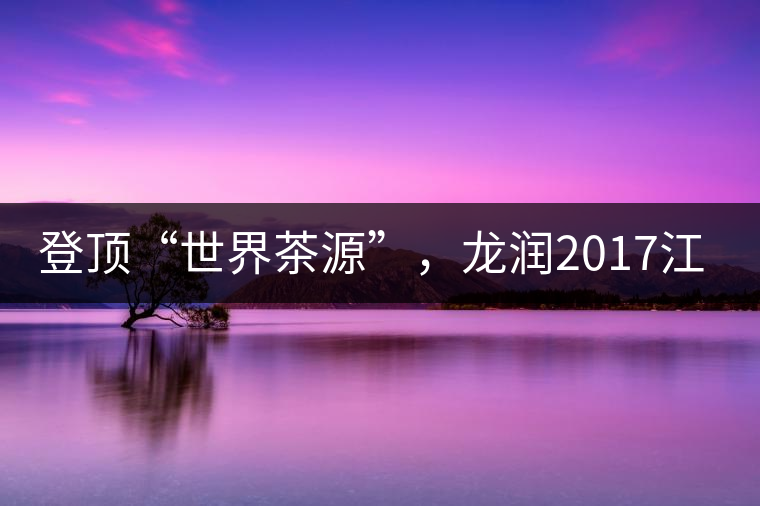 登頂“世界茶源”，龍潤(rùn)2017江城茶上市啦！