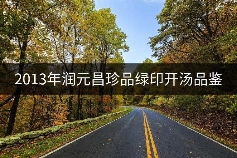 2013年潤(rùn)元昌珍品綠印開湯品鑒