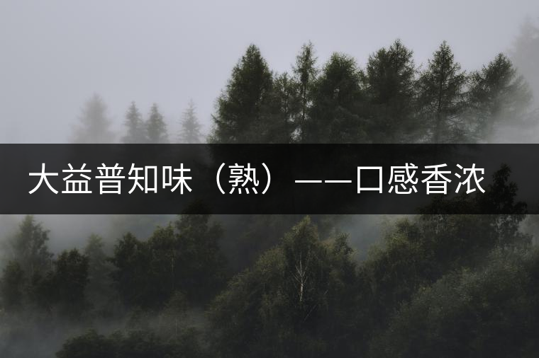 大益普知味（熟）——口感香濃，陳香味足