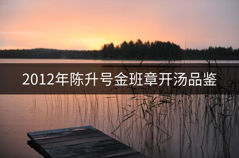 2012年陳升號金班章開湯品鑒 2012年陳升號金班章開湯品鑒