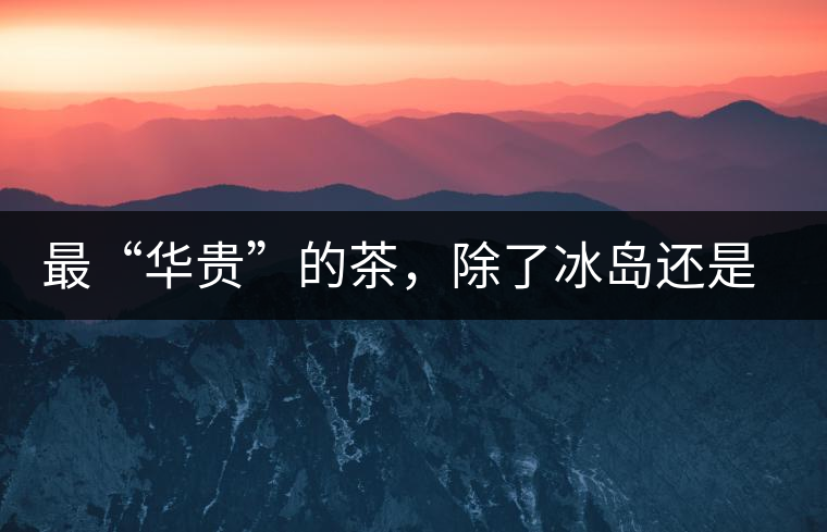 最“華貴”的茶，除了冰島還是冰島