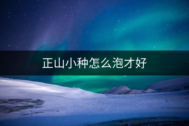 正山小種怎么泡才好