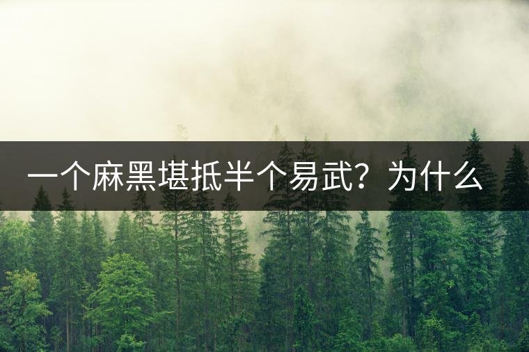 一個(gè)麻黑堪抵半個(gè)易武？為什么這么好喝？