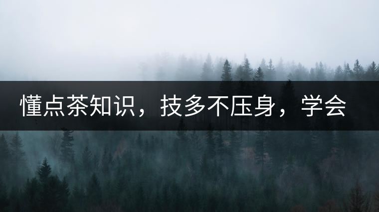 懂點茶知識，技多不壓身，學會這些秒變茶藝高手