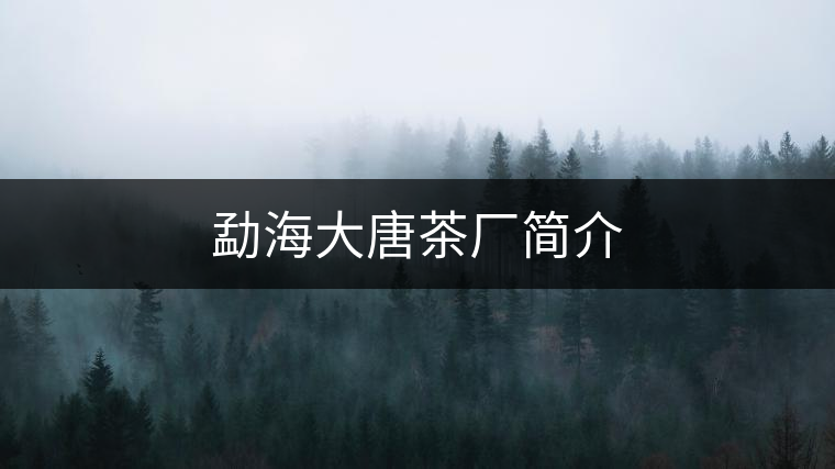 勐海大唐茶廠(chǎng)簡(jiǎn)介