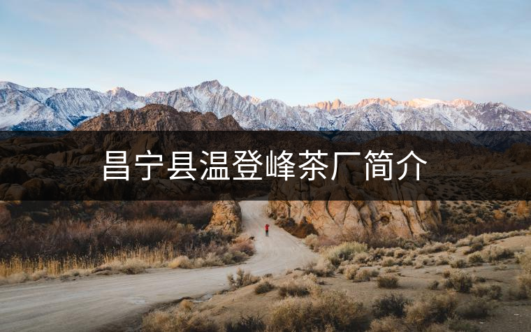 昌寧縣溫登峰茶廠簡介