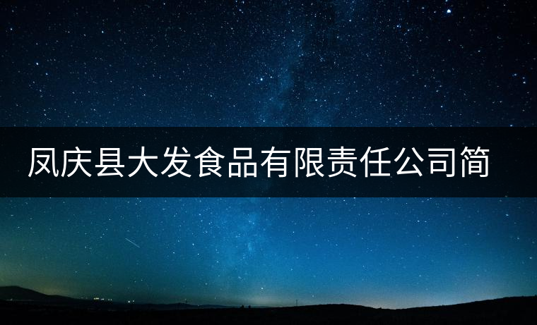 鳳慶縣大發(fā)食品有限責任公司簡介