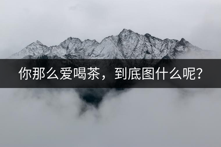 你那么愛喝茶，到底圖什么呢？