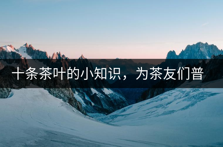 十條茶葉的小知識，為茶友們普及掃盲