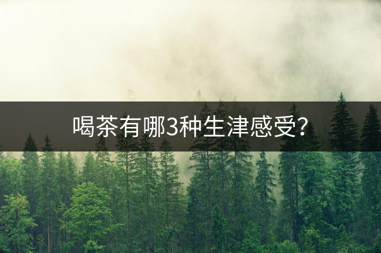 喝茶有哪3種生津感受？