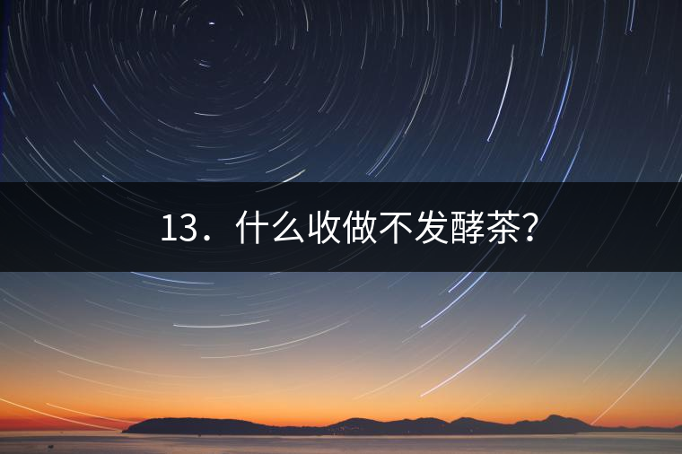 ? 13．什么收做不發(fā)酵茶？