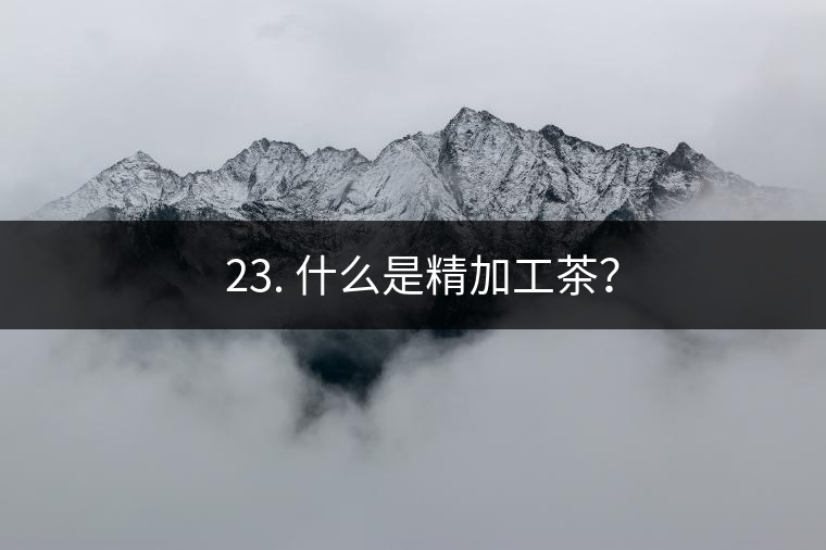 ? 23. 什么是精加工茶？