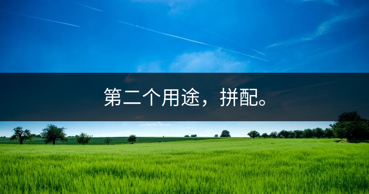 第二個用途，拼配。